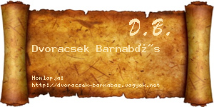 Dvoracsek Barnabás névjegykártya